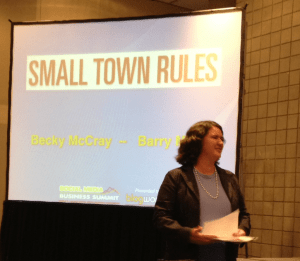 Becky McCray speaking at BWENY, photo by Keri Jaehnig