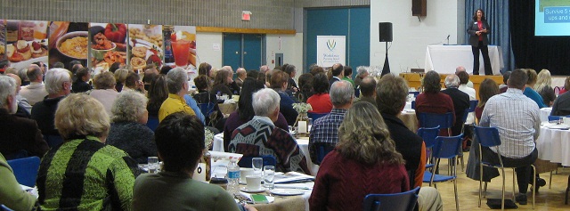 Becky McCray keynoting the Norfolk County Tourism and Economic Development Symposium in Canada