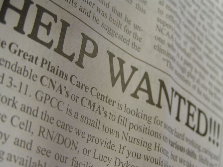 An ad in a local newspaper "HELP WANTED!!!!"