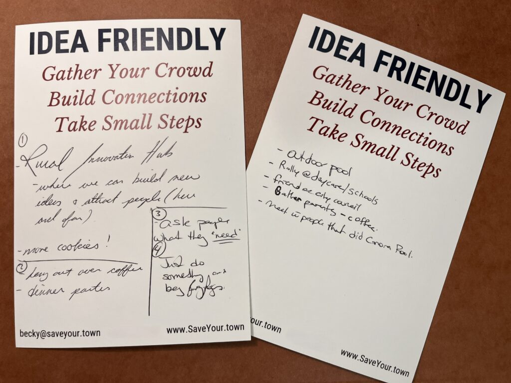 Postcards with handwritten notes, transcribed in text