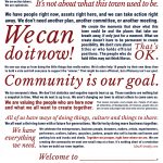 The Small Town Creed says "We can do it now!"