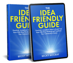 The Idea Friendly Guide cover on an ebook and paperback